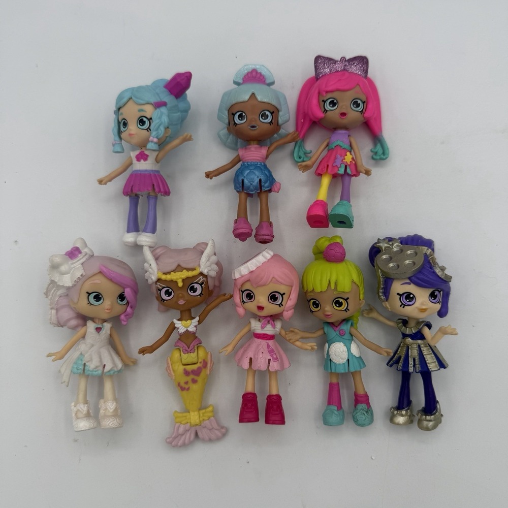 Shopkins Happy Places Doll Lot of 8 Figures Includes Mermaid Character